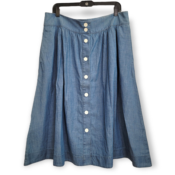 Talbots Dresses & Skirts - NWT Talbots Button Down Denim Midi Skirt Size 16